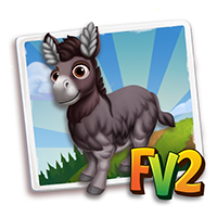 Donkeysmall Adult Albanian, , Bert just raised a Prized Albanian Mini Donkey!, Bert has finished training his Prized Albanian Mini Donkey in FarmVille 2! Grab an extra milk to feed new baby animals!
